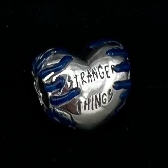 STRANGER THINGS Glow-in-the-Dark Heart 💔 Charm – S925 Sterling Silver NWOT✨ - Picture 3 of 5